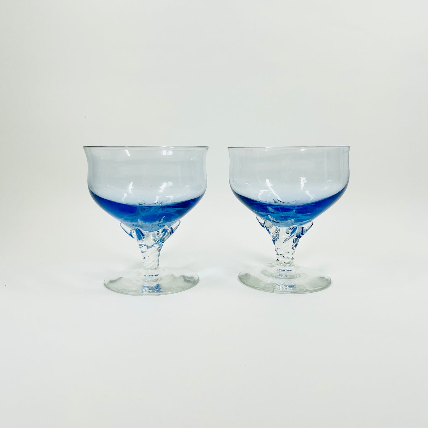 1950s BOHEMIAN TWIST STEM GLASS COUPE