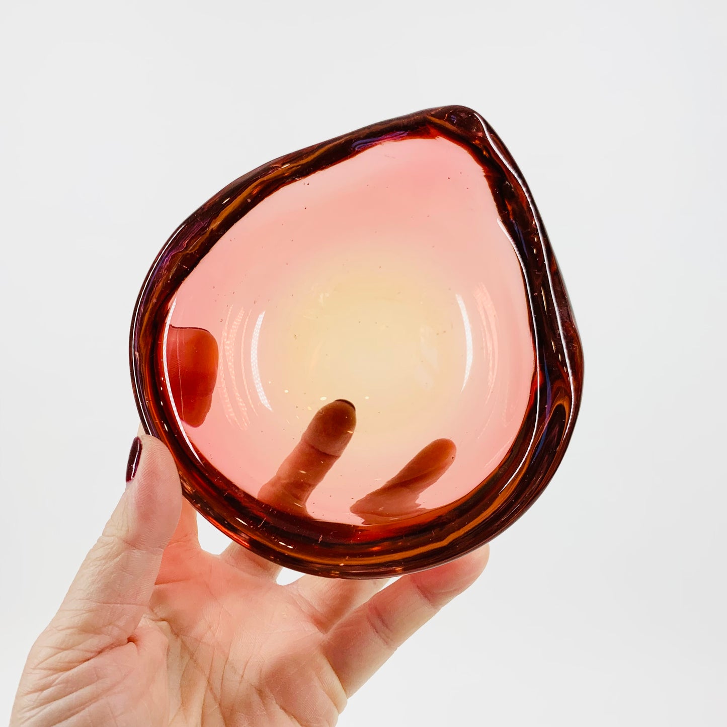 1950s SALMON PINK MURANO GLASS BOWL