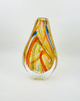1980s MURANO HARLEQUIN LATTICINO ART GLASS VASE