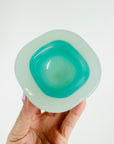1950s CASED TURQUOISE BLUE MURANO GEODE GLASS MINI BOWL