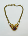 1920s CORO MESH TUTTI FRUITTI PENDANT FESTOON NECKLACE
