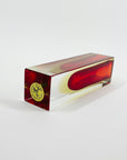 1950s RUBY RED YELLOW MURANO SOMMERSO GLASS BLOCK POSY VASE
