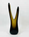 1960s MURANO BROWN SOMMERSO GLASS SWUNG VASE