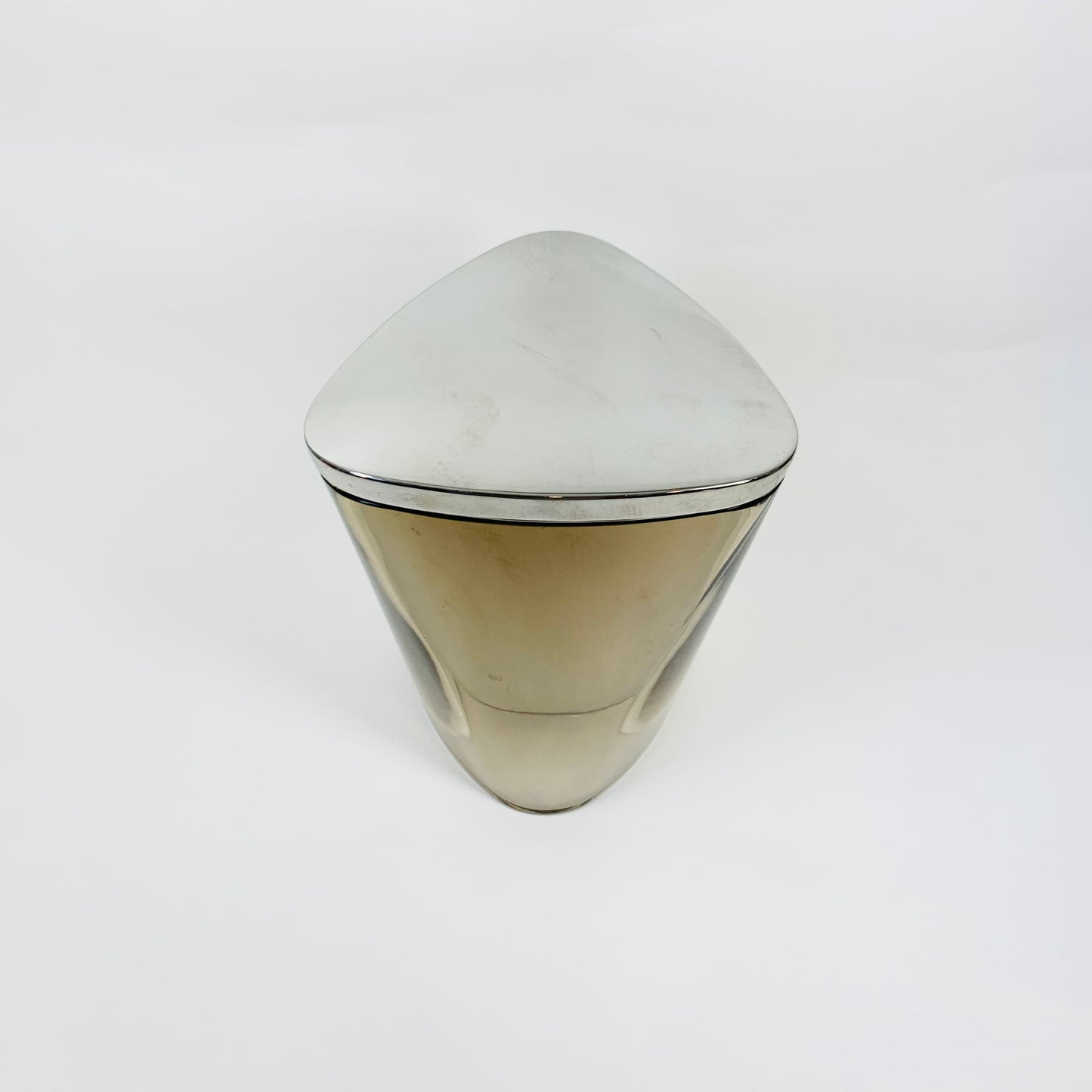 VINTAGE GEORG JENSEN SMOKY GLASS ICE BUCKET SET