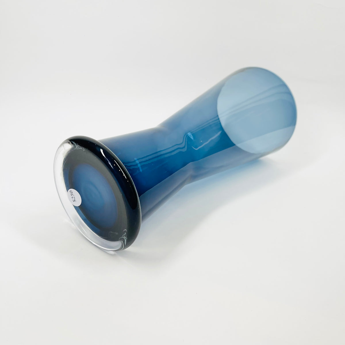 1980s ORREFORS BLUEMARINE GLASS VASE