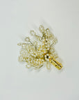 1960s HANDMADE SEED PEARL BOUQUET BROOCH