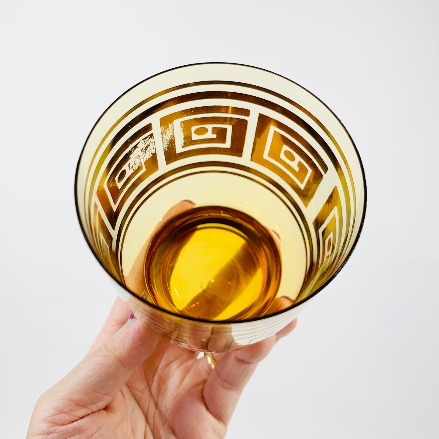 50s AMBER GOLD GILDED GLASSES