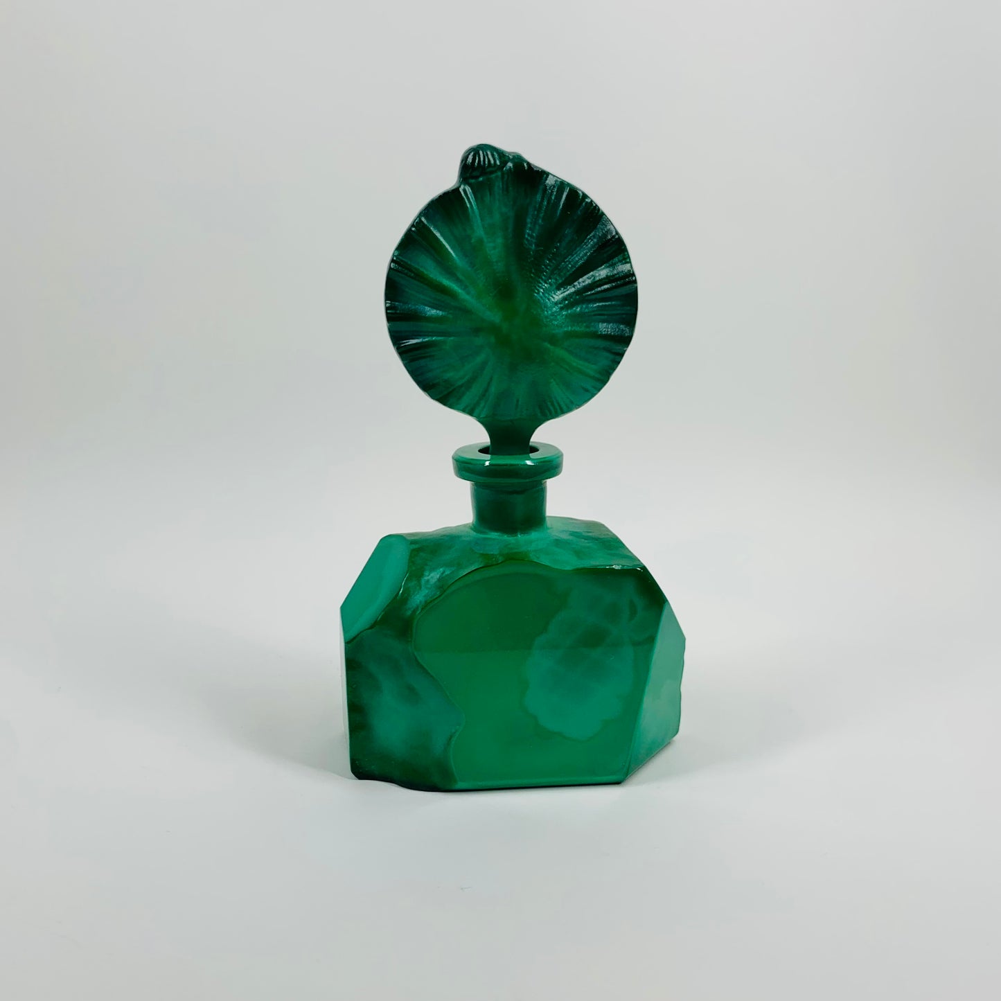 ART DECO MALACHITE GLASS PERFUME BOTTLE