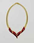 80s BARCS RED ENAMEL NECKLACE SUITE