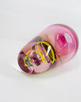 1950s PINK GREEN SOMMERSO MURANO SOMMERSO GLASS VASE WITH LATTICINO SWIRLS