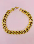 1980s GOLD PLATED CHUNKY CURB LONKS BRACELET