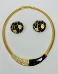 80s BARCS BLACK ENAMEL NECKLACE SUITE