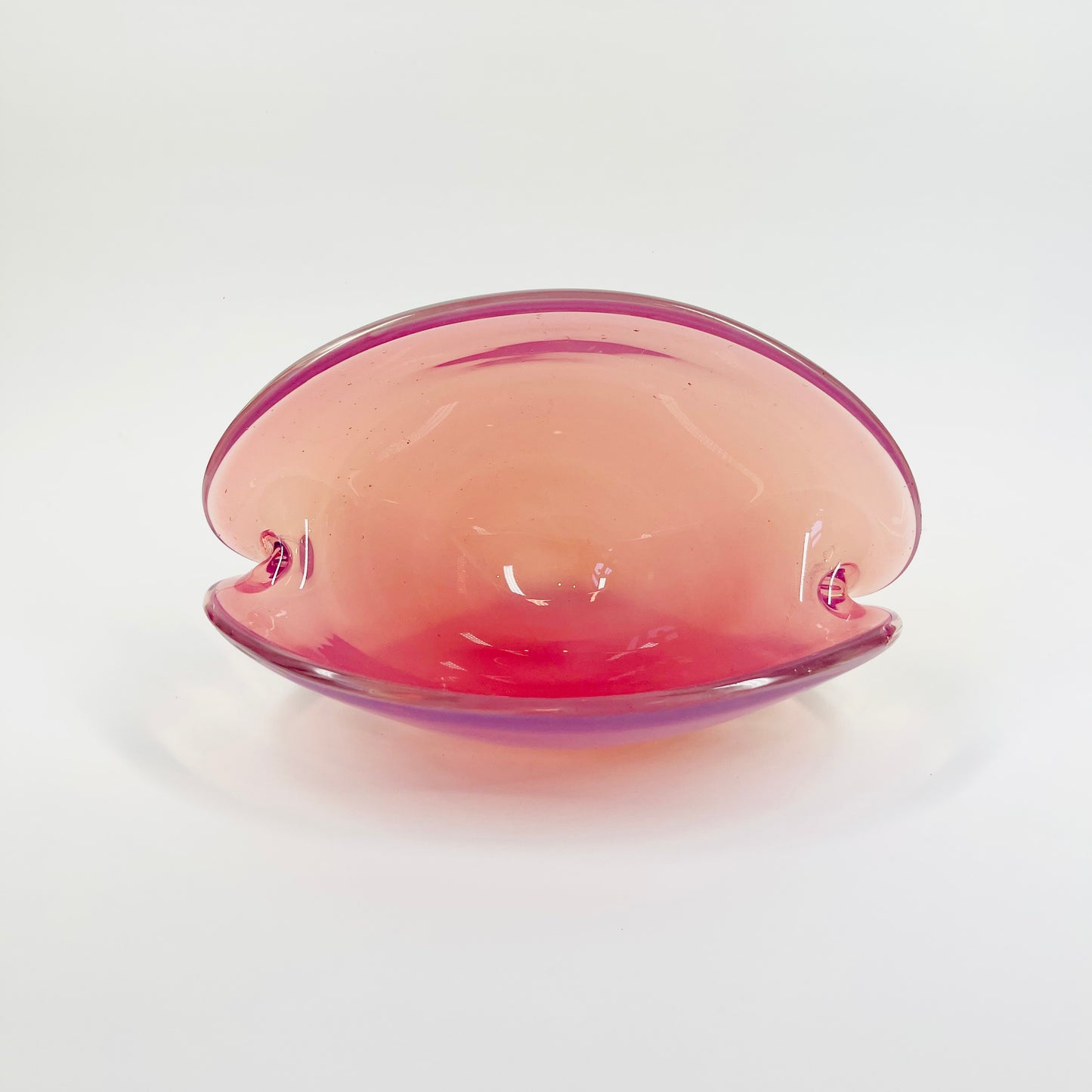 1950s PINK MURANO OPALESCENT GLASS SHELL BOWL