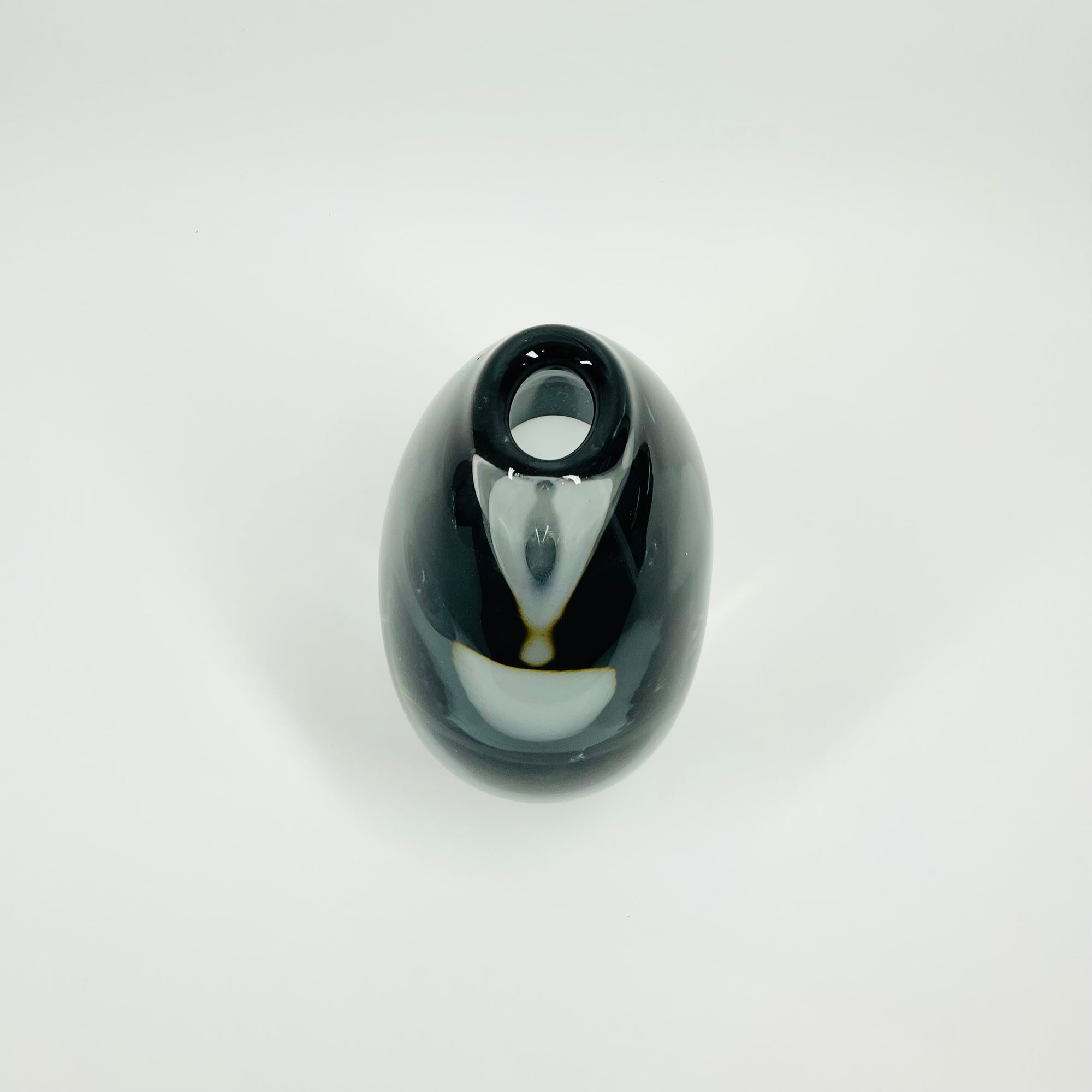 1950s GREY SOMMERSO GLASS VASE BY SVEN PALMQVIST FOR ORREFORS
