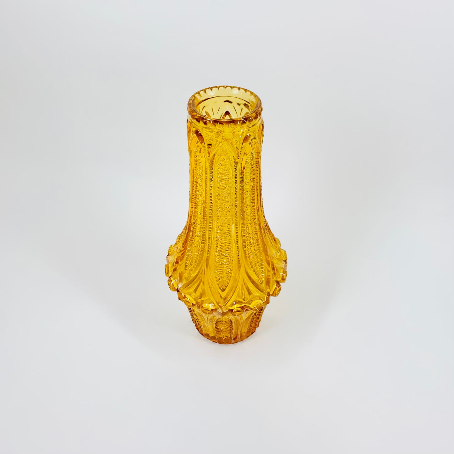 VICTORIAN PRESSED AMBER GLASS VASE