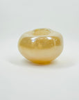 1980s MOUTH BLOWN SWEDISH LUSTER GLASS PINCHED RIM POSY VASE