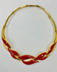 70s BARCS RED ENAMEL NECKLACE SUITE