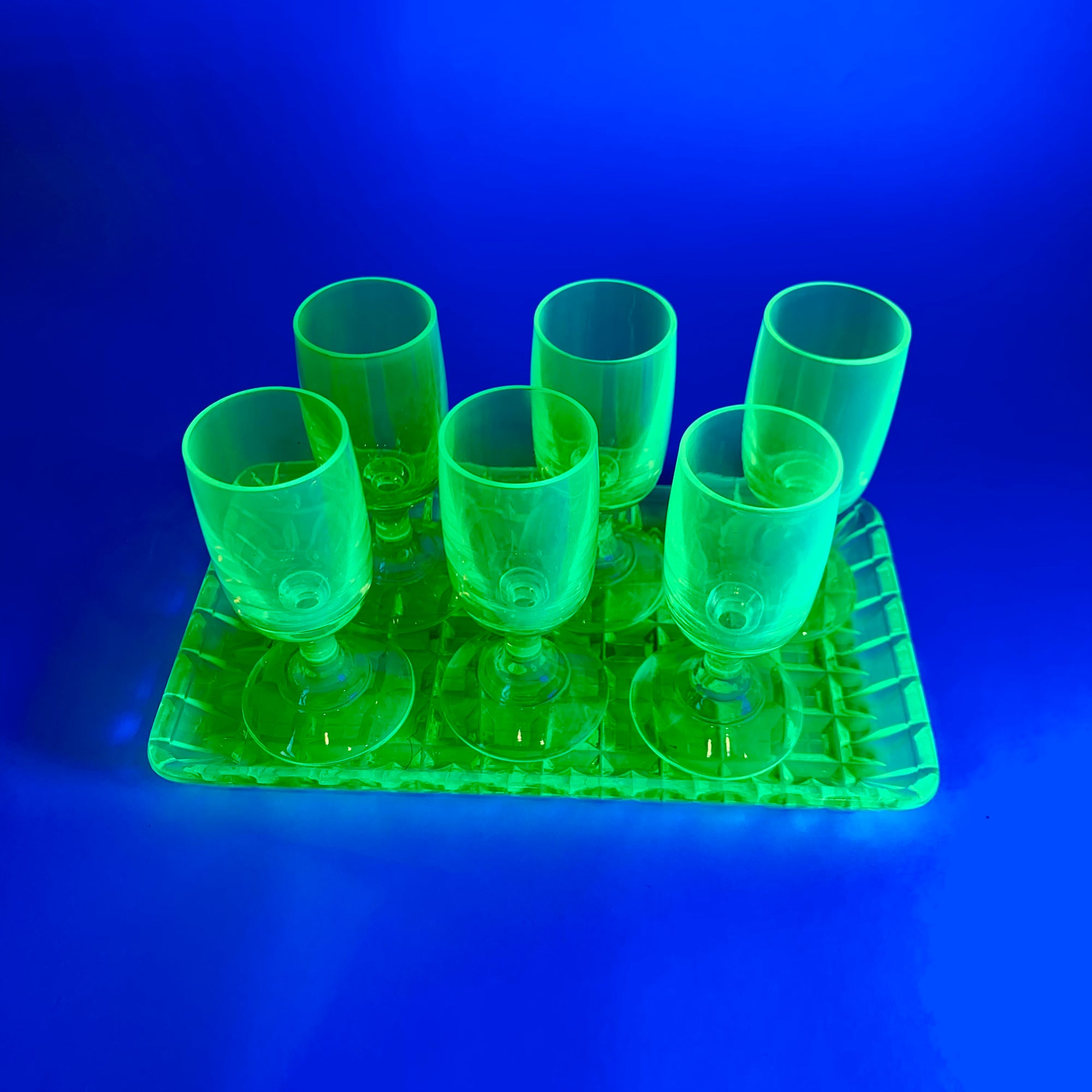 ART DECO URANIUM SHOT GLASSES
