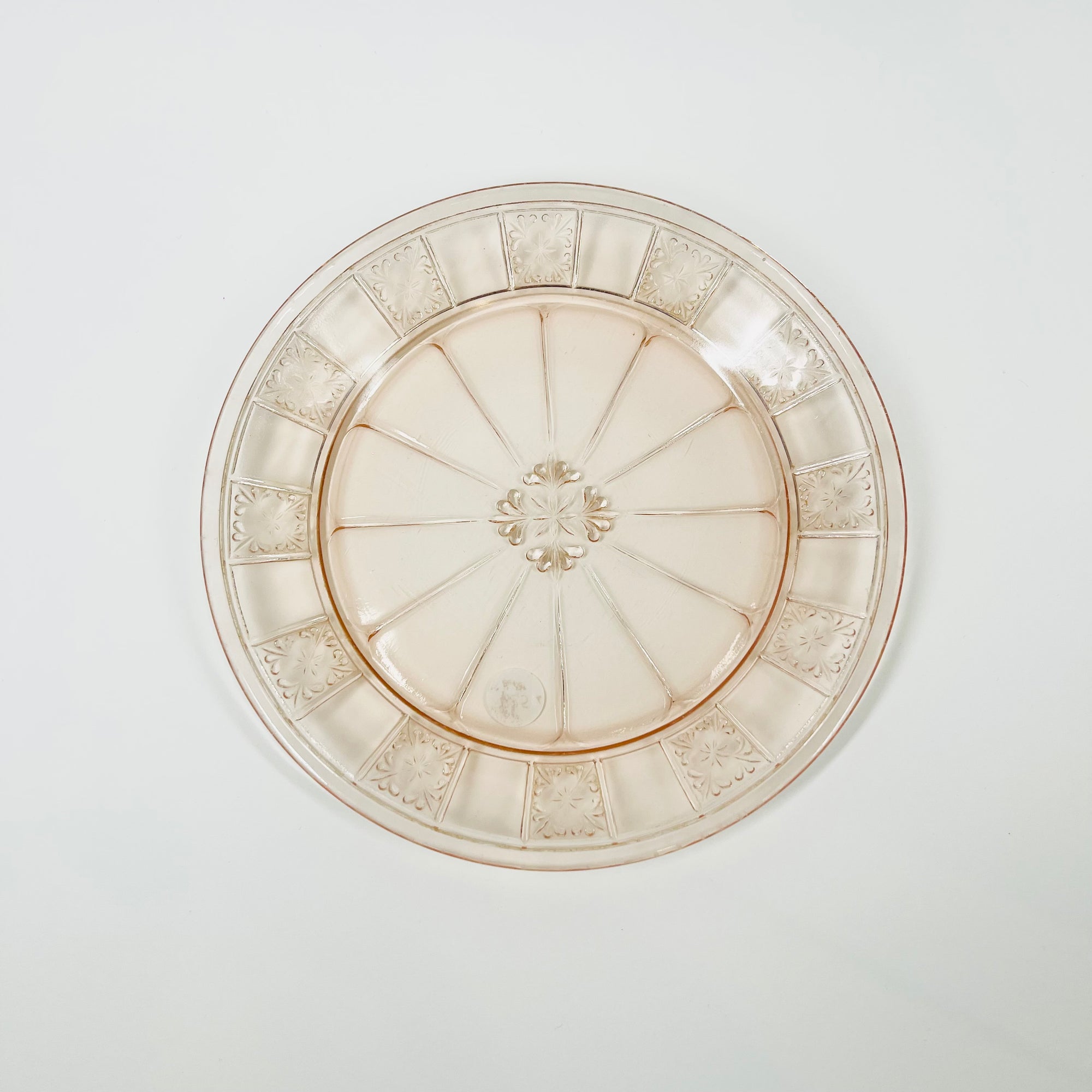 ANTIQUE DEPRESSION PINK PRESSED GLASS PLATE/BOWL/DINNER SERVICE