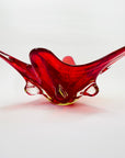 LARGE 1940s URANIUM MURANO RED SOMMERSO GLASS BOWL