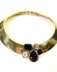1980s GIVENCY TUBOGAS LINKS DIAMANTÉ PENDANT NECKLACE