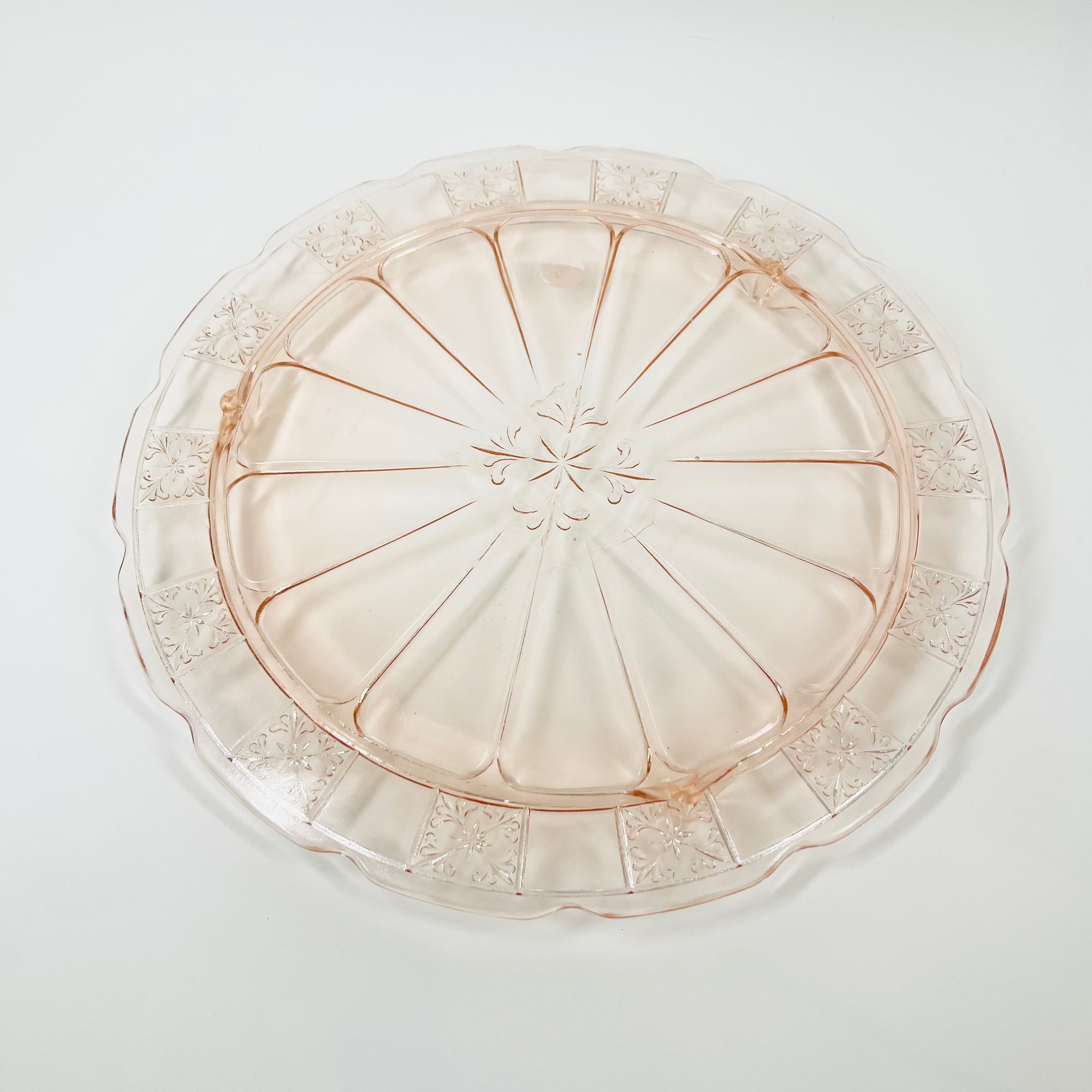 ANTIQUE DEPRESSION PINK PRESSED GLASS PLATE/BOWL/DINNER SERVICE