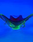 LARGE 1940s URANIUM MURANO RED SOMMERSO GLASS BOWL