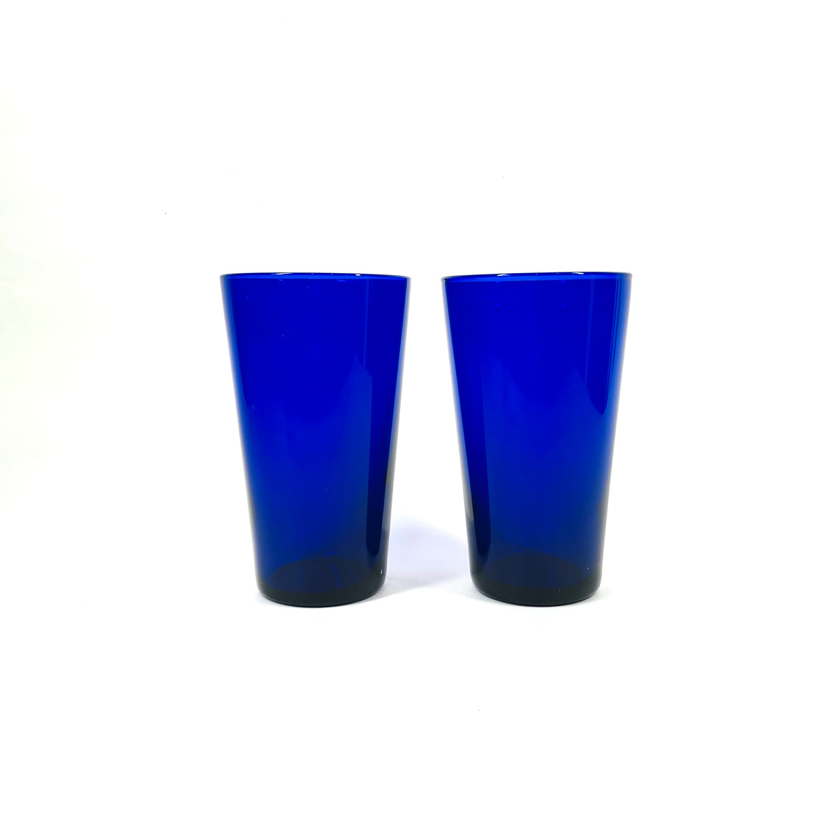 1980s LIBBEY COBALT BLUE HIGHBALL GLASSES