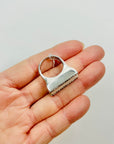1960s DANISH BRUTALIST SILVER MOTHER OF PEARL BAR RING
