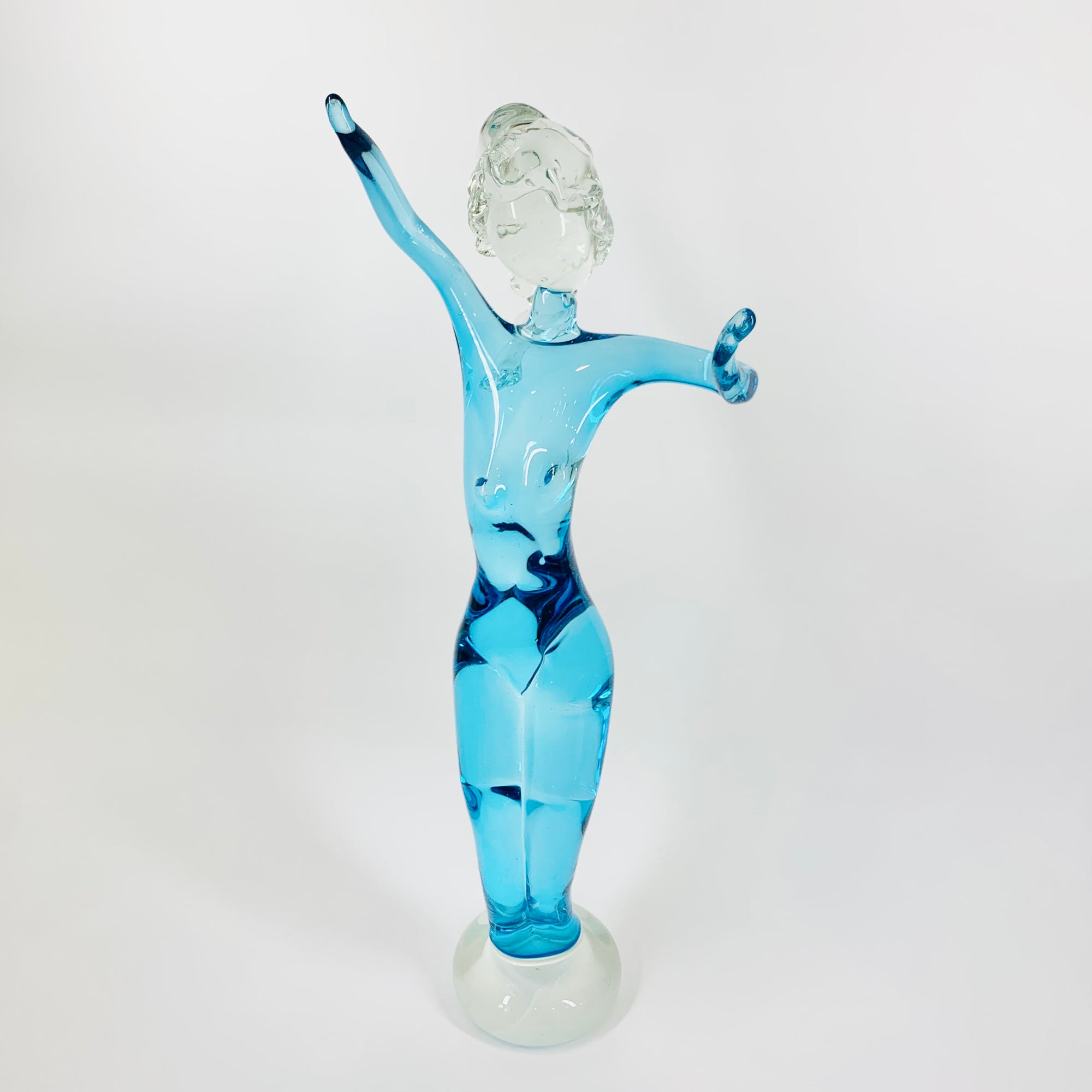 BLUE MURANO DANCING LADY SCULPTURE