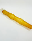 RETRO JAPANESE SATIN AMBER PRESSED GLASS BAMBOO VASE