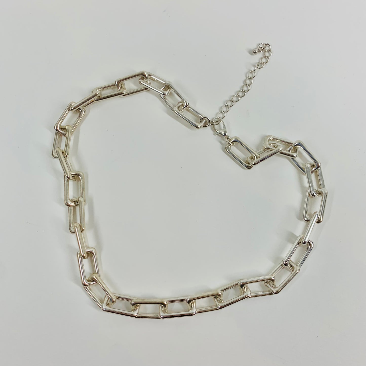 1990s SILVER PLATED STAINLESS STEEL PAPERCLIP NECKLACE