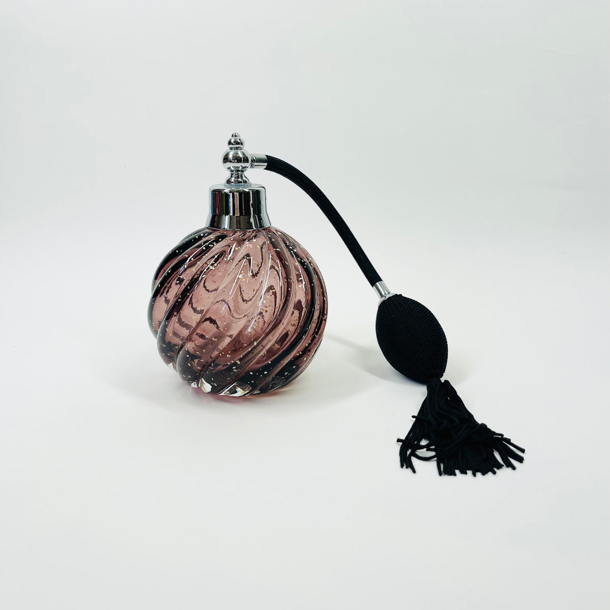 1980s PURPLE SILVER AVENTURRINE PERFUME BOTTLE/ATOMISER