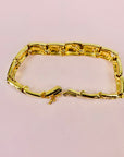 1960s MODERNIST TEXTURED GOLD PLATED BRUTALIST BRACELET