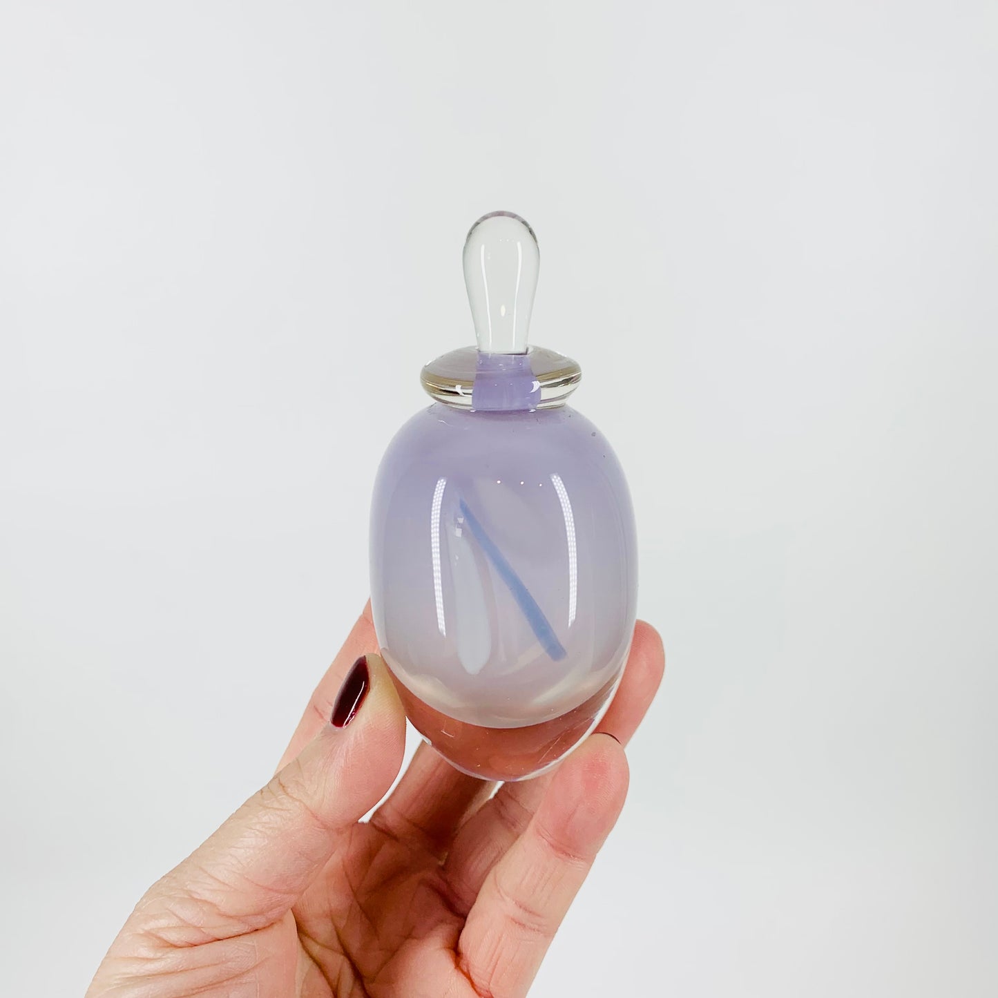 80s PURPLE ART GLASS PERFUME BOTTLE