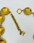 1980s CHANEL ESTRUCAN STYLE LOGO MEDALLION NECKLACE