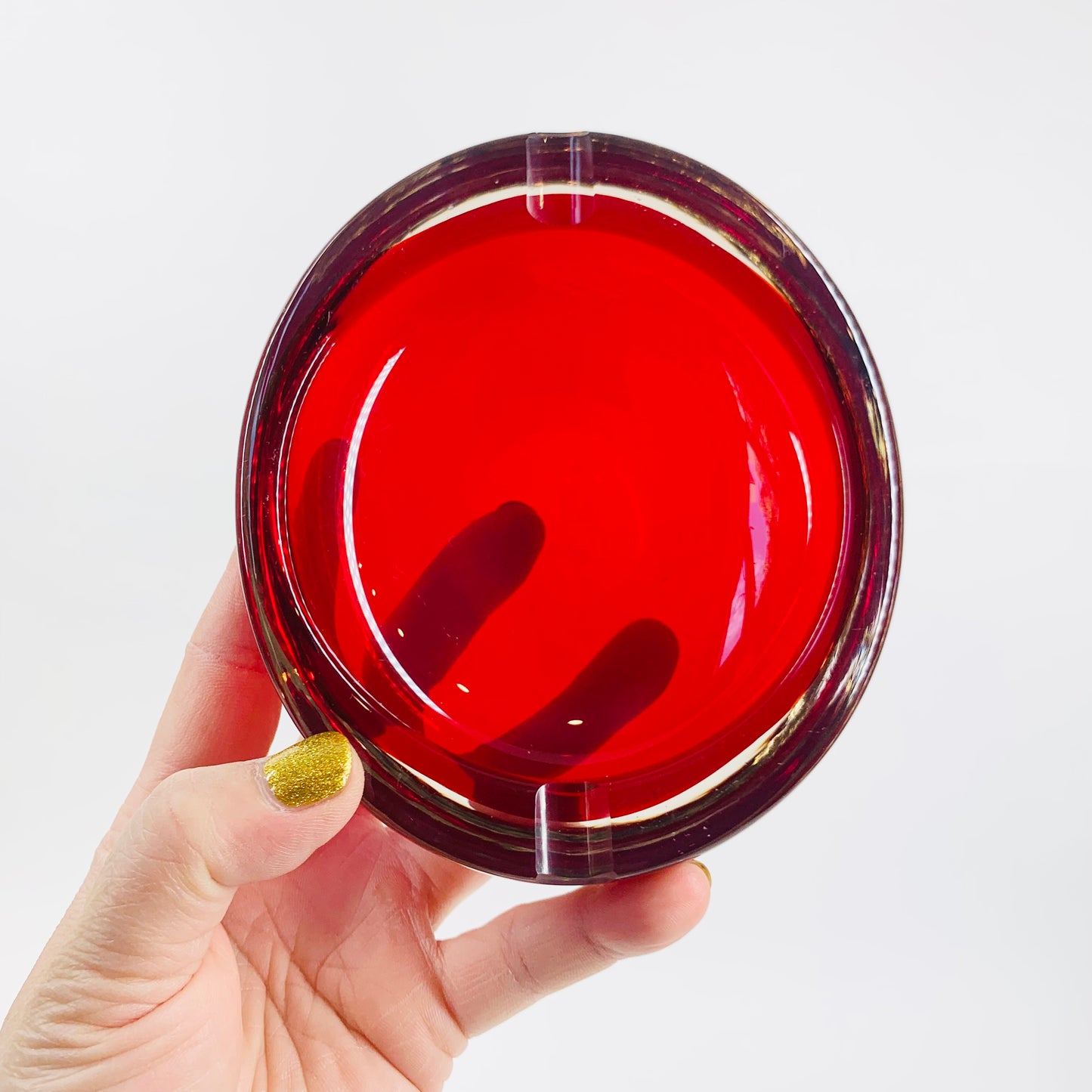 1950s MURANO RED OVAL BOWL/ASHTRAY