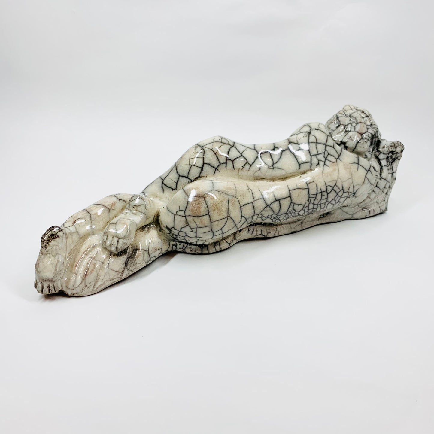 ABSTRACT CRACKLE POTTERY SCULPTURE
