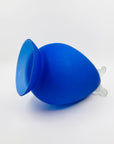 1950s JAPANESE CASED SATIN COBALT BLUE FOOTED TRIPOD GLASS VASE