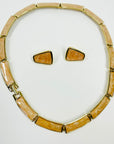 1970s BARCS CORAL ORANGE ENAMEL NECKLACE SUITE