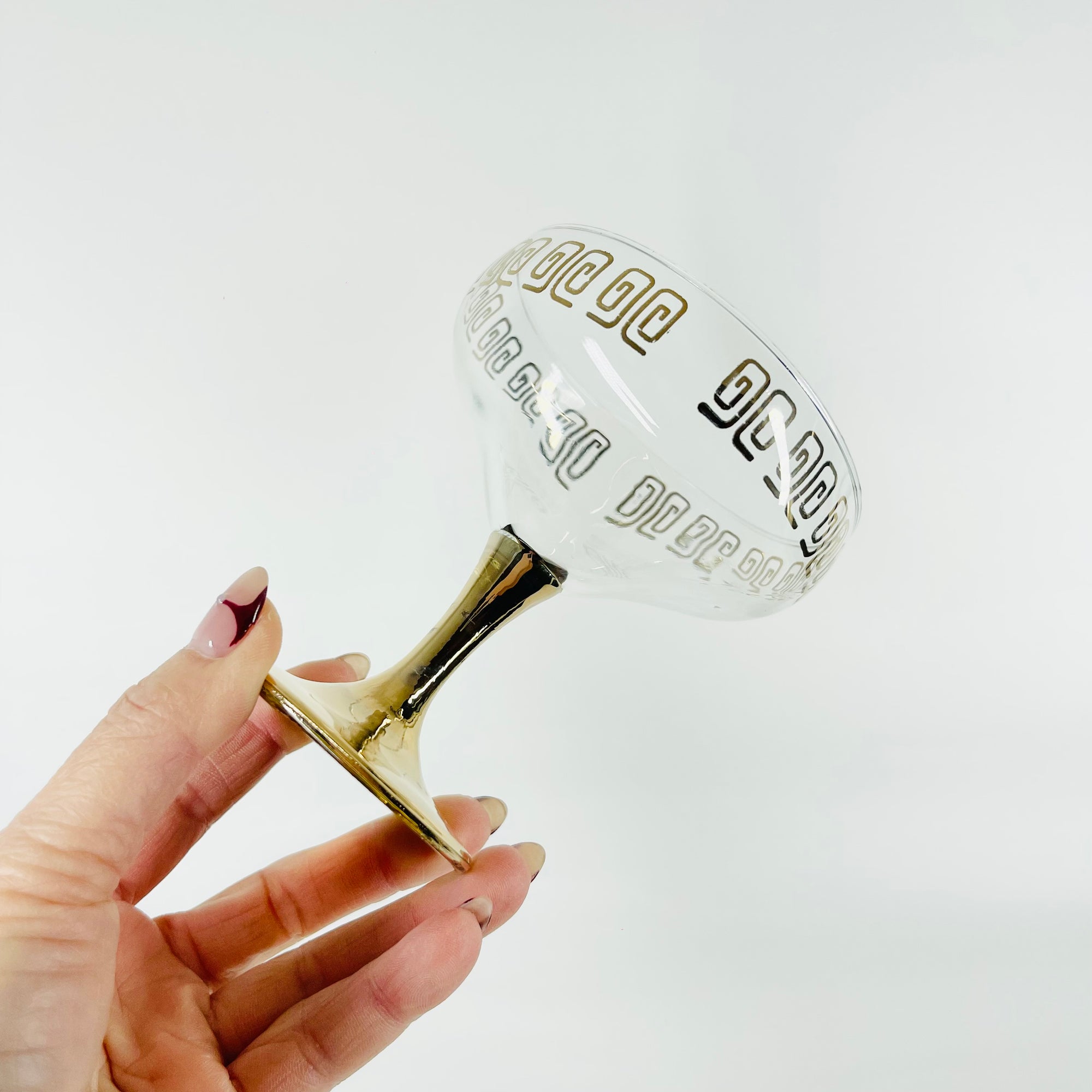 1950s GOLD GILDED GLASS COUPE