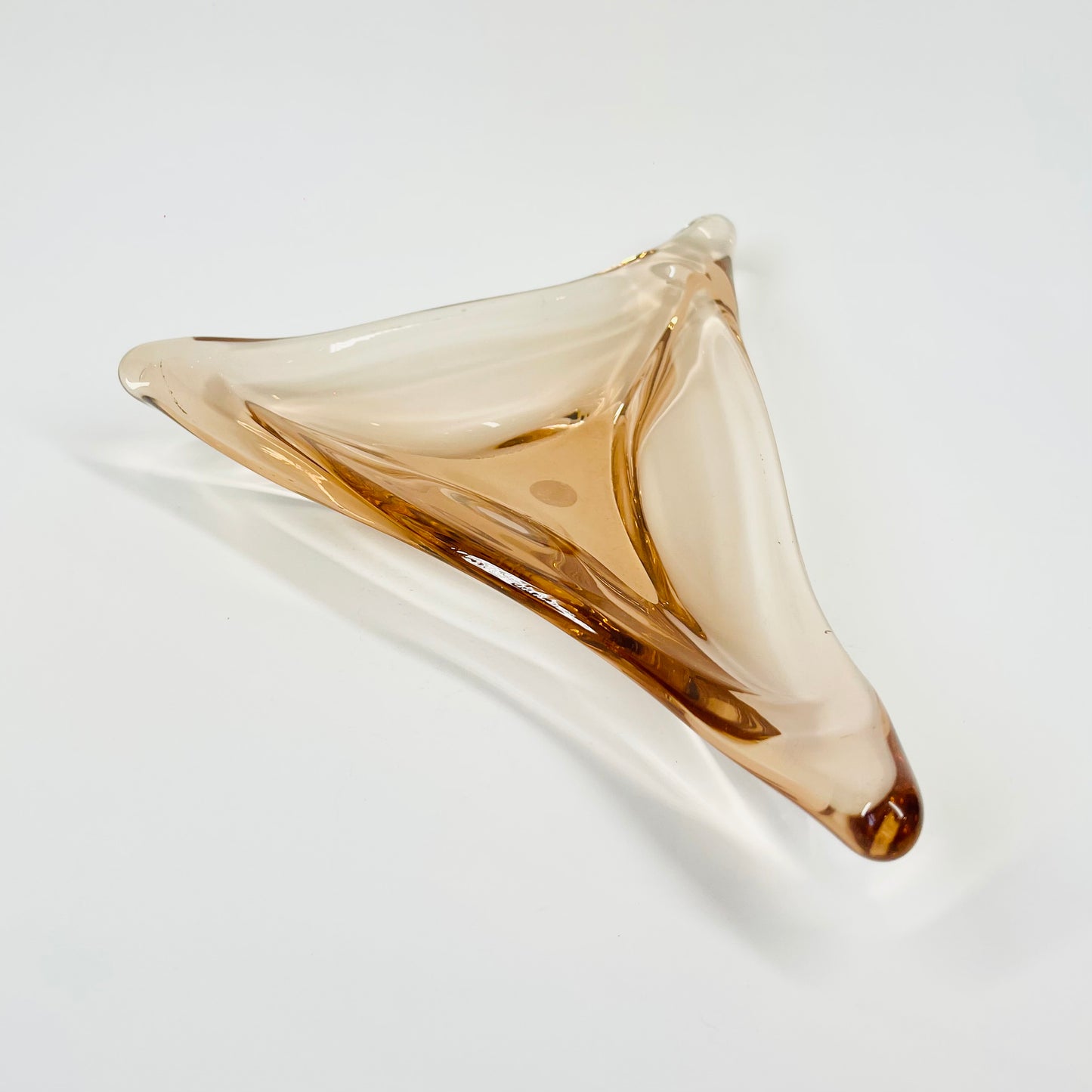 1950s MURANO PEACH GLASS ASHTRAY