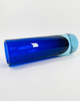 1950s TURQUOISE COBALT BLUE MURANO SOMMERSO GLASS CYLINDER BLOCK VASE