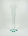 1980s PANELLED GLASS FOOTED VASE