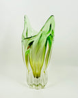 1970s JAPANESE LIME GREEN OMBRE SOMMERSO GLASS VASE