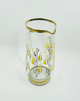 1950s HAND PAINTED ABSTRACT TREE THEME GLASS JUG SET