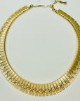 1950s CORO ROSE TEXTURED ETCHED X CLEOPATRA NECKLACE