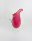 ANTIQUE FRENCH CRANBERRY/PINK OPALINE GLASS JUG