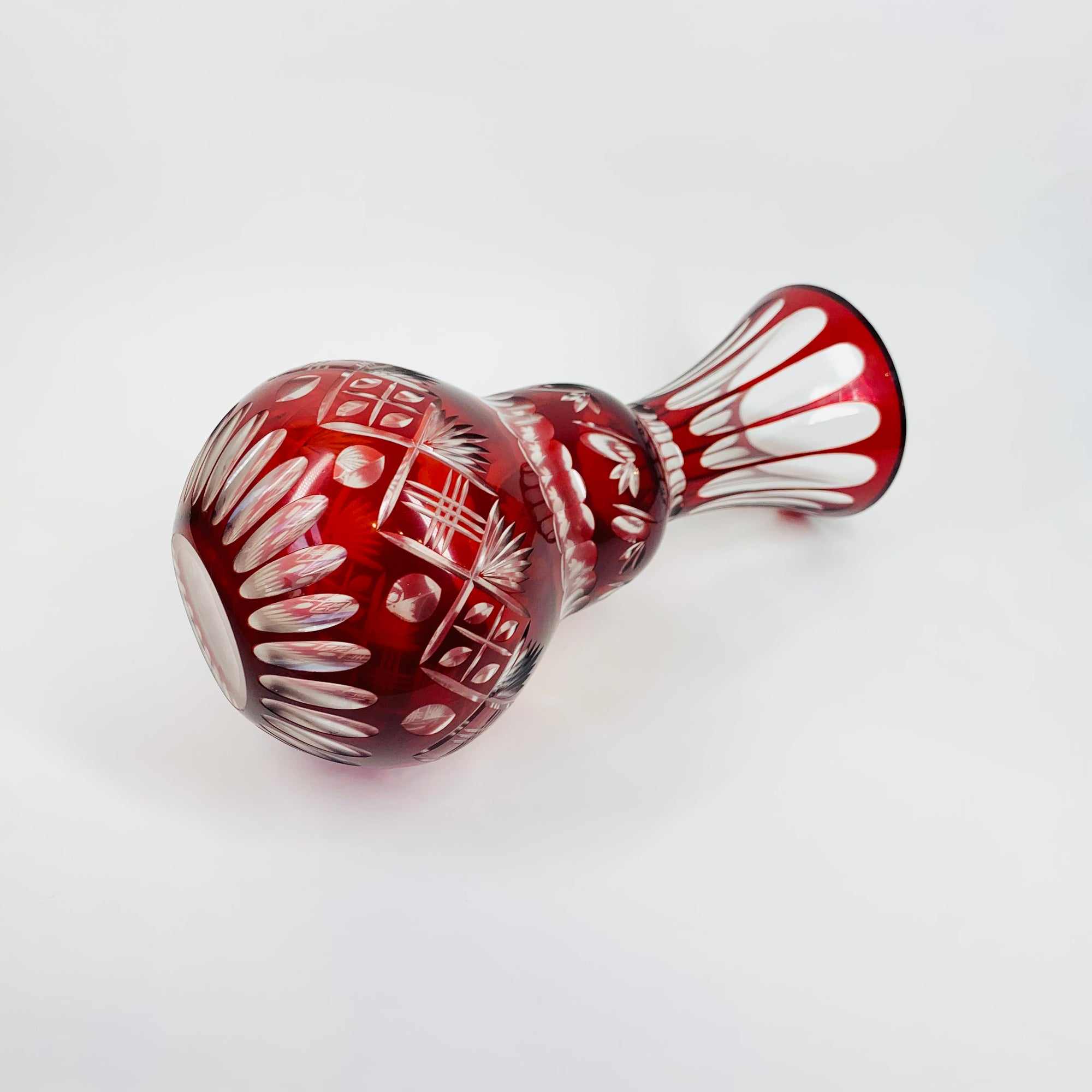 RED BOHEMIAN CRYSTAL VASE