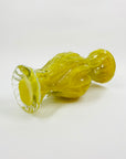 1970s GERMAN YELLOW CASED BARK GLASS VASE